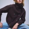 Soft Touch-Jacke mit Überkreuzverschluss und hohem Kragen Soft Touch-Jacke mit Überkreuzverschluss und hohem Kragen