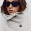 Soft Touch-Jacke mit Überkreuzverschluss und hohem Kragen Soft Touch-Jacke mit Überkreuzverschluss und hohem Kragen