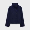 Soft Touch-Jacke mit Überkreuzverschluss und hohem Kragen