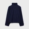 Soft Touch-Jacke mit Überkreuzverschluss und hohem Kragen