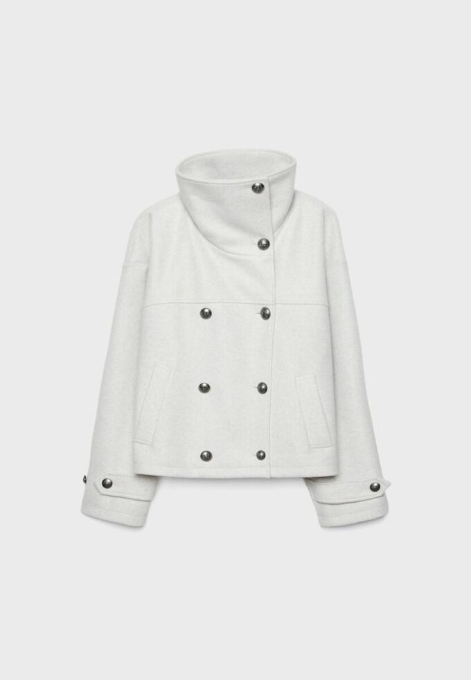 Soft Touch-Jacke mit Überkreuzverschluss und hohem Kragen Soft Touch-Jacke mit Überkreuzverschluss und hohem Kragen