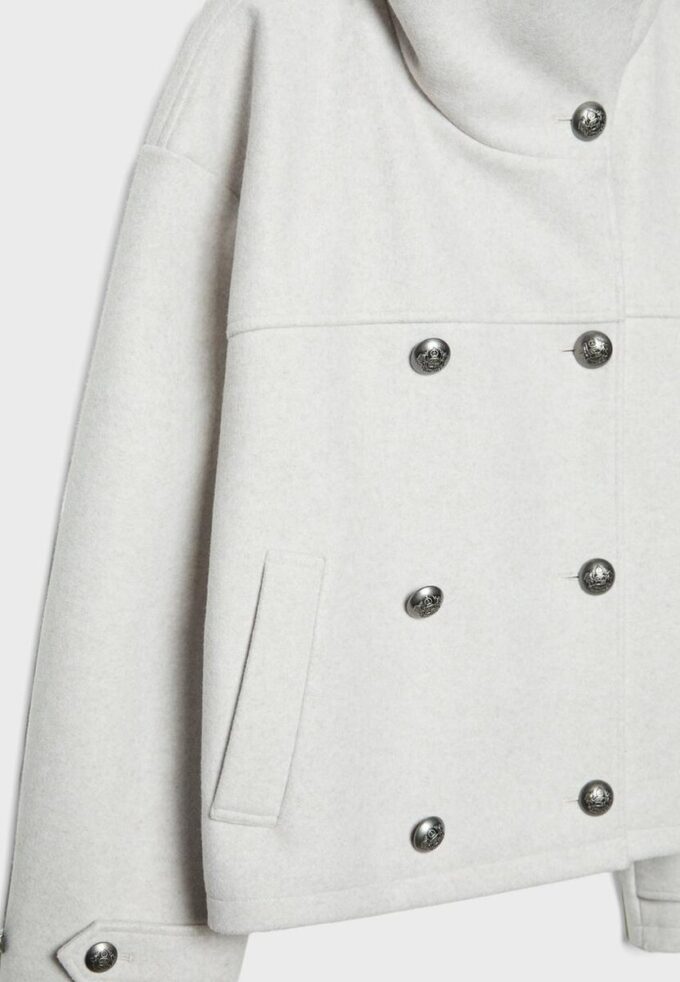 Soft Touch-Jacke mit Überkreuzverschluss und hohem Kragen Soft Touch-Jacke mit Überkreuzverschluss und hohem Kragen