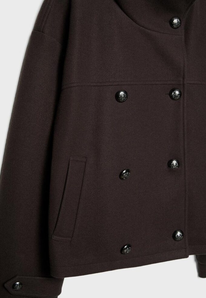 Soft Touch-Jacke mit Überkreuzverschluss und hohem Kragen Soft Touch-Jacke mit Überkreuzverschluss und hohem Kragen