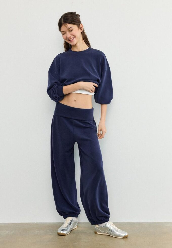 Soft Touch-Jogginghose im Ballon-Stil mit umgeschlagenem Bund Soft Touch-Jogginghose im Ballon-Stil mit umgeschlagenem Bund