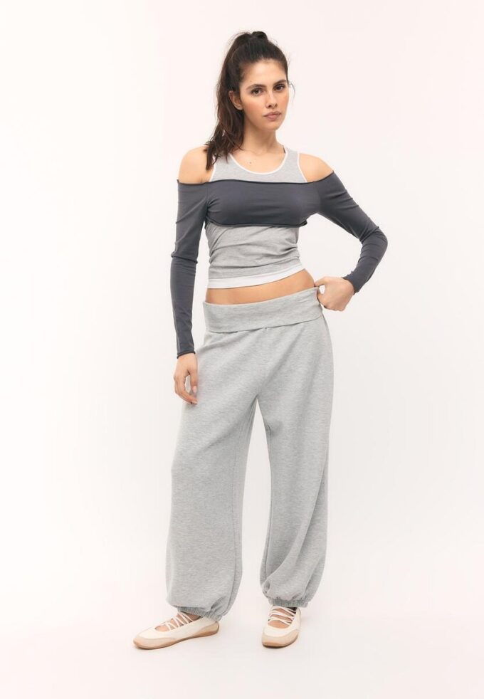 Soft Touch-Jogginghose im Ballon-Stil mit umgeschlagenem Bund Soft Touch-Jogginghose im Ballon-Stil mit umgeschlagenem Bund