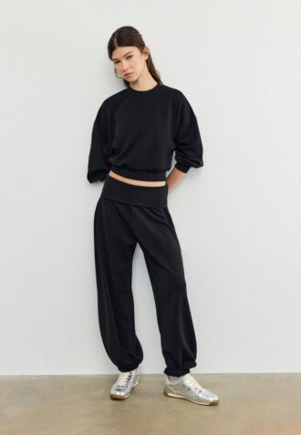 Soft Touch-Jogginghose im Ballon-Stil mit umgeschlagenem Bund