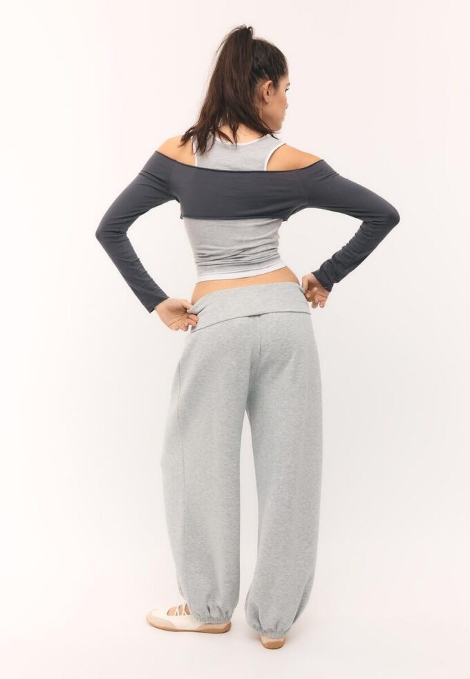 Soft Touch-Jogginghose im Ballon-Stil mit umgeschlagenem Bund Soft Touch-Jogginghose im Ballon-Stil mit umgeschlagenem Bund