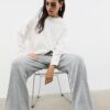 Soft Touch-Jogginghose mit Wide Leg und Nahtdetail vorne Soft Touch-Jogginghose mit Wide Leg und Nahtdetail vorne