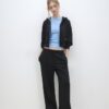 Soft Touch-Jogginghose mit Wide Leg und Nahtdetail vorne Soft Touch-Jogginghose mit Wide Leg und Nahtdetail vorne