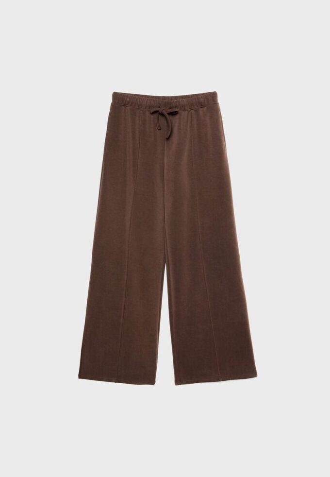 Soft Touch-Jogginghose mit Wide Leg und Nahtdetail vorne Soft Touch-Jogginghose mit Wide Leg und Nahtdetail vorne