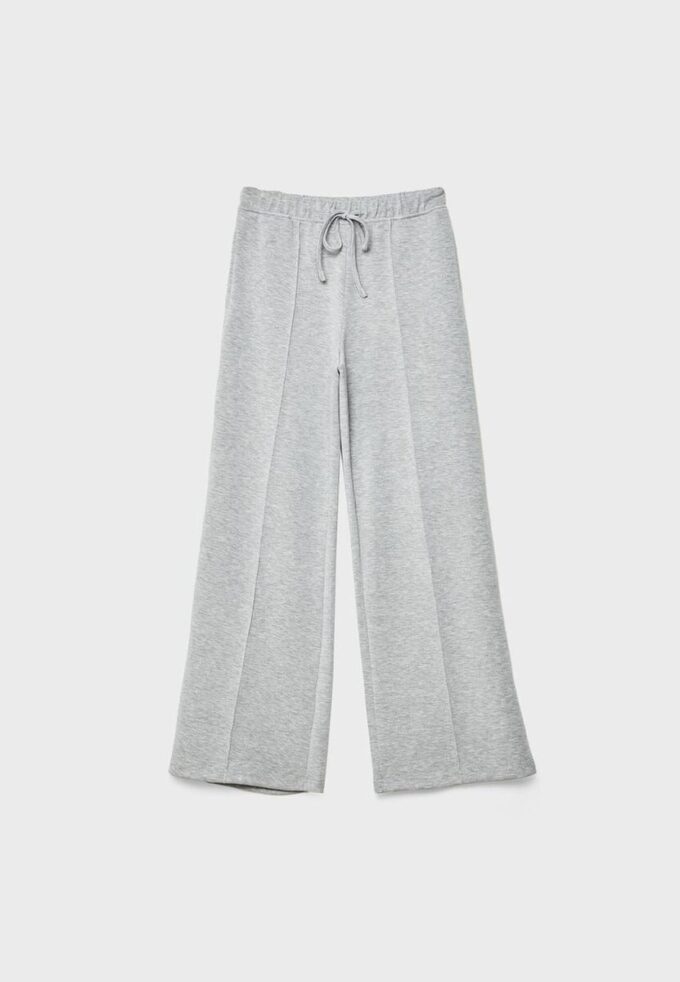 Soft Touch-Jogginghose mit Wide Leg und Nahtdetail vorne Soft Touch-Jogginghose mit Wide Leg und Nahtdetail vorne