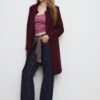 Soft Touch-Midi-Mantel mit Knopfleiste