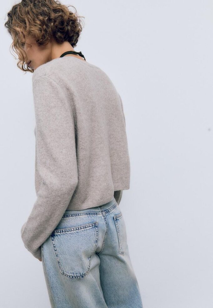 Soft Touch-Strickjacke mit Knöpfen