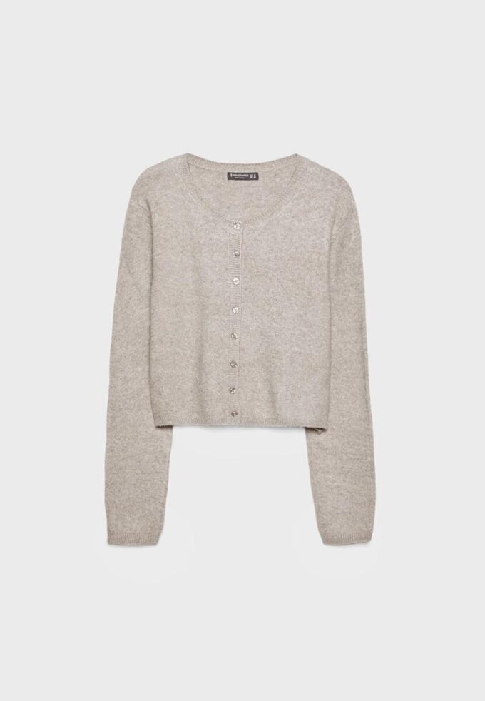 Soft Touch-Strickjacke mit Knöpfen
