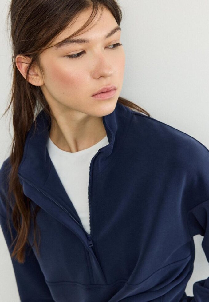 Soft Touch-Sweatshirt mit Reißverschluss Soft Touch-Sweatshirt mit Reißverschluss
