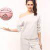 Soft Touch-Sweatshirt mit schulterfreiem Ausschnitt