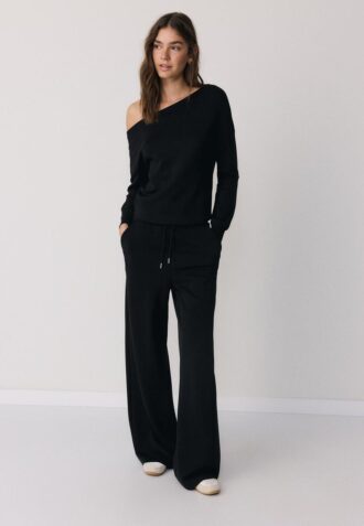 Soft Touch-Sweatshirt mit schulterfreiem Ausschnitt