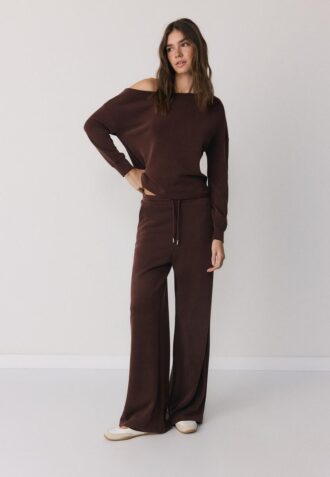 Soft Touch-Sweatshirt mit schulterfreiem Ausschnitt