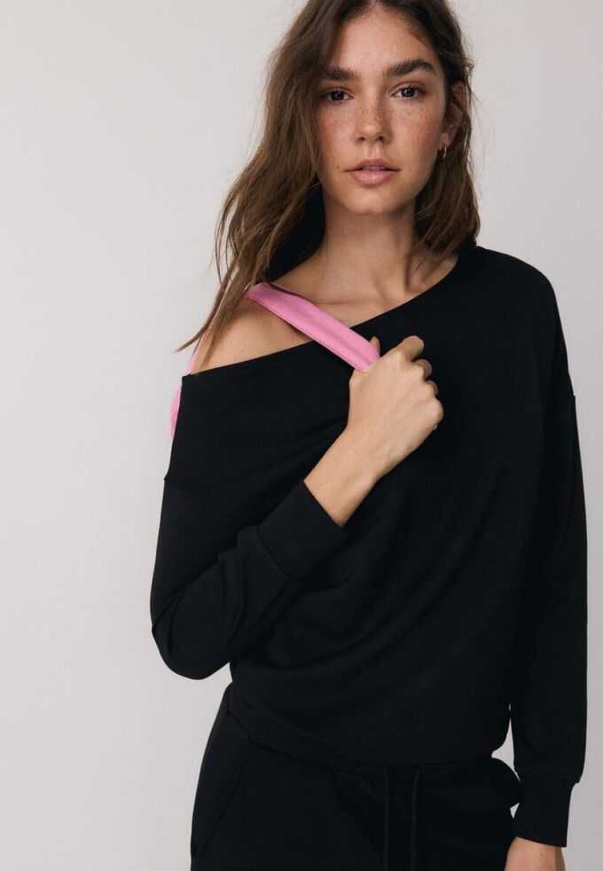 Soft Touch-Sweatshirt mit schulterfreiem Ausschnitt