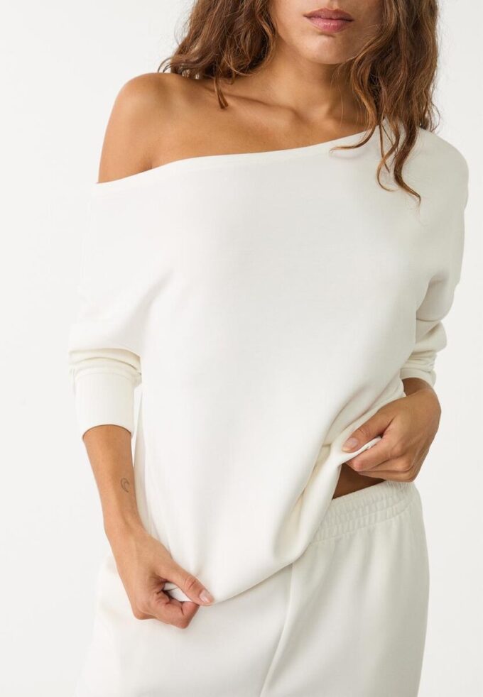 Soft Touch-Sweatshirt mit schulterfreiem Ausschnitt Soft Touch-Sweatshirt mit schulterfreiem Ausschnitt