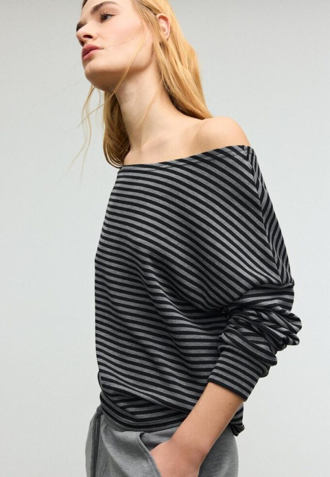 Soft Touch-Sweatshirt mit schulterfreiem Ausschnitt