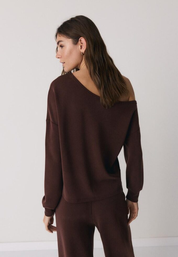 Soft Touch-Sweatshirt mit schulterfreiem Ausschnitt