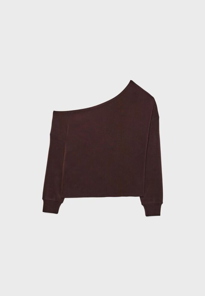 Soft Touch-Sweatshirt mit schulterfreiem Ausschnitt