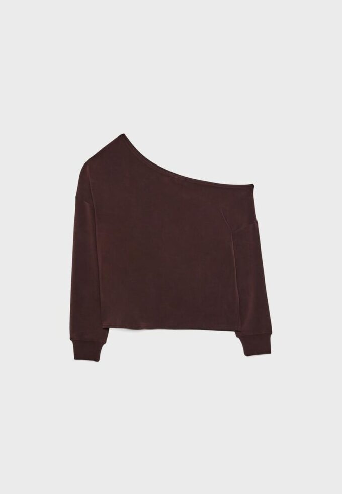Soft Touch-Sweatshirt mit schulterfreiem Ausschnitt