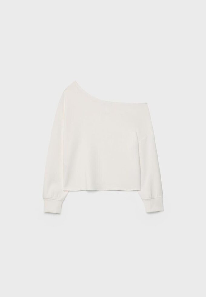 Soft Touch-Sweatshirt mit schulterfreiem Ausschnitt