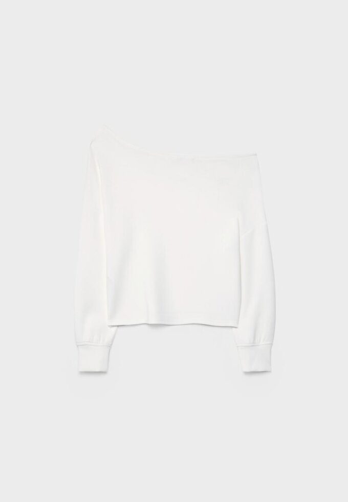 Soft Touch-Sweatshirt mit schulterfreiem Ausschnitt Soft Touch-Sweatshirt mit schulterfreiem Ausschnitt