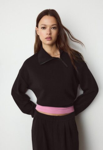Soft Touch-Sweatshirt mit seitlichem Reißverschluss