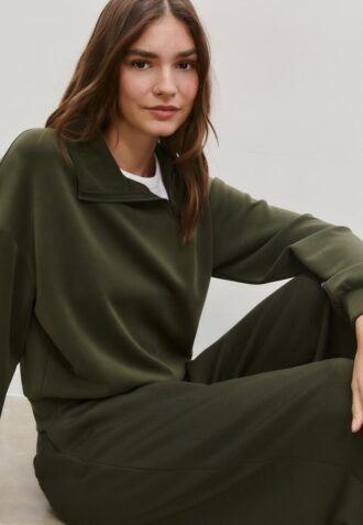 Soft Touch-Sweatshirt mit seitlichem Reißverschluss