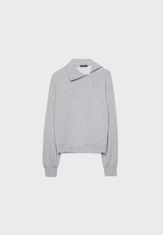 Soft Touch-Sweatshirt mit seitlichem Reißverschluss