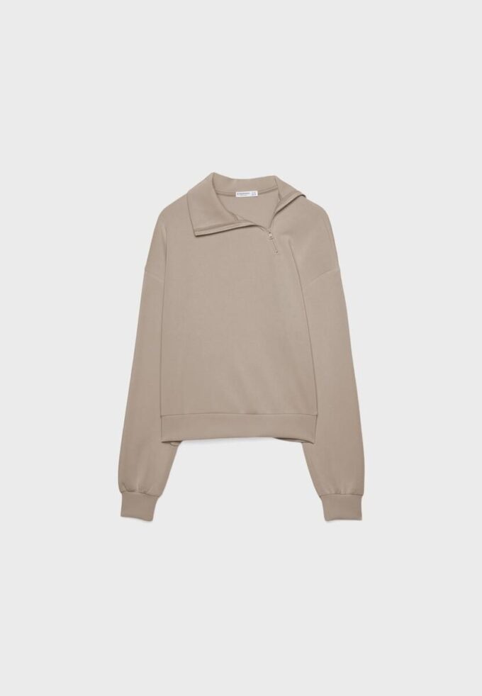 Soft Touch-Sweatshirt mit seitlichem Reißverschluss Soft Touch-Sweatshirt mit seitlichem Reißverschluss