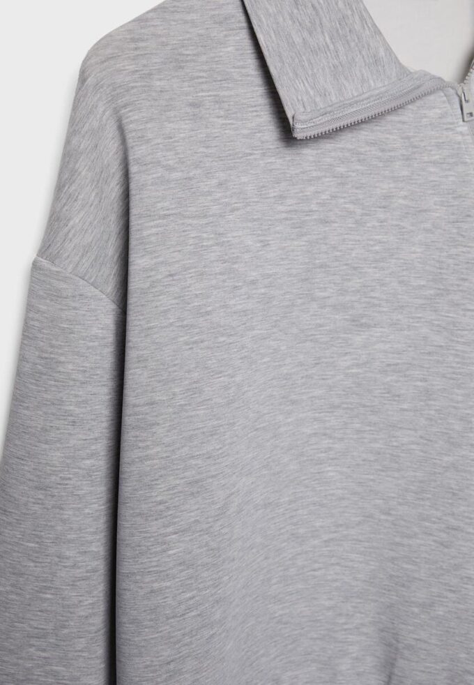 Soft Touch-Sweatshirt mit seitlichem Reißverschluss