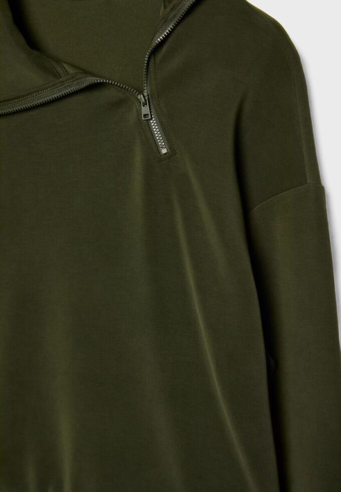 Soft Touch-Sweatshirt mit seitlichem Reißverschluss