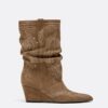 Stiefel mit Keilschuhen aus Leder