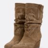 Stiefel mit Keilschuhen aus Leder
