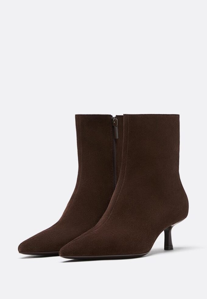 Stiefeletten aus Leder mit Stilettoabsatz