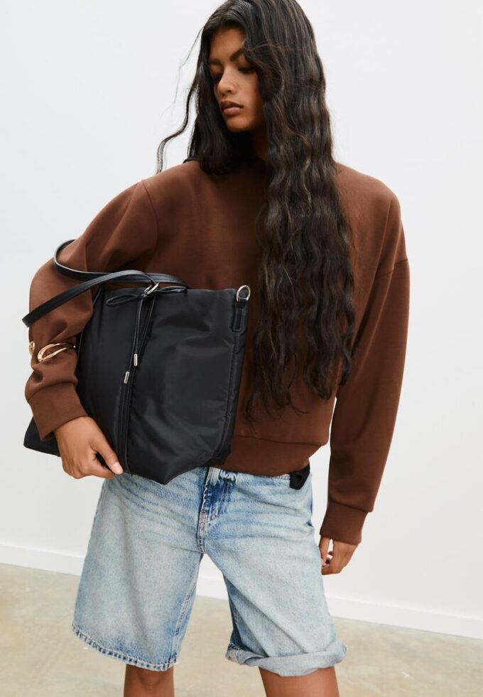 Stoff-Shopper-Tasche mit Schleife