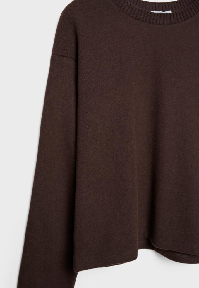 Strick-T-Shirt mit Rundhalsausschnitt Strick-T-Shirt mit Rundhalsausschnitt