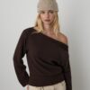 Strick-T-Shirt mit U-Boot-Ausschnitt und Bindegürtel Strick-T-Shirt mit U-Boot-Ausschnitt und Bindegürtel
