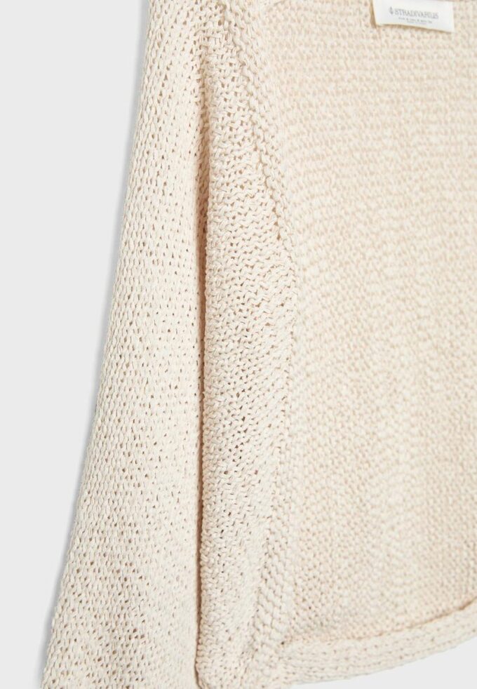 Strickjacke mit Fledermausärmeln und Bindeband