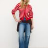 Strickjacke mit Knopfleiste und Raglanärmeln