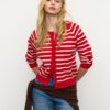 Strickjacke mit Knopfleiste und Raglanärmeln