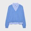Strickpullover aus zwei Stoffen