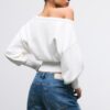 Strickpullover mit asymmetrischem, geripptem Saum