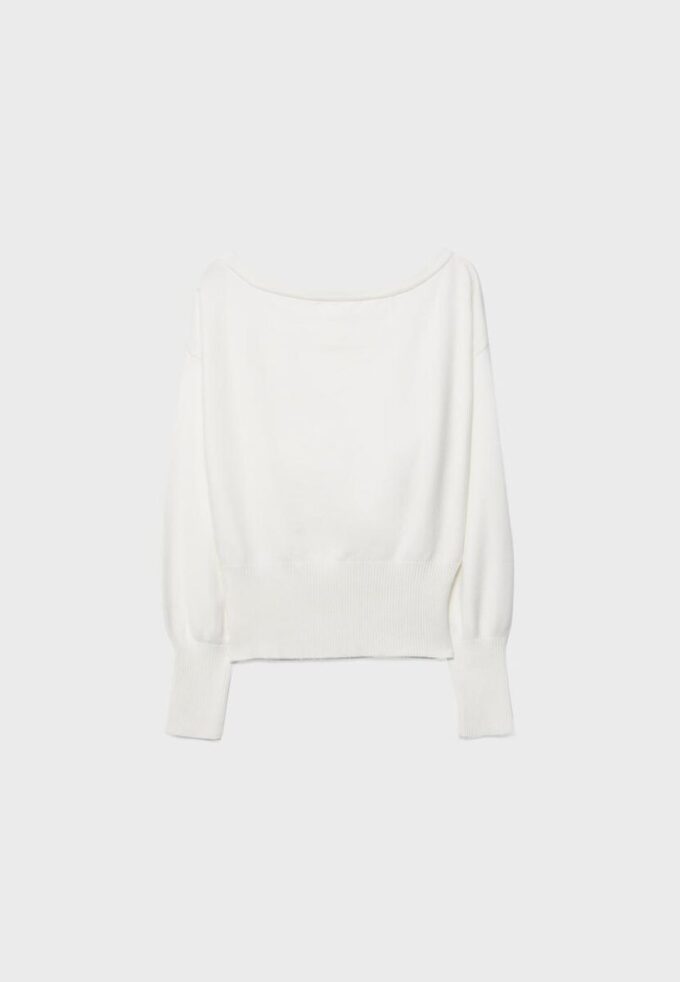 Strickpullover mit asymmetrischem, geripptem Saum