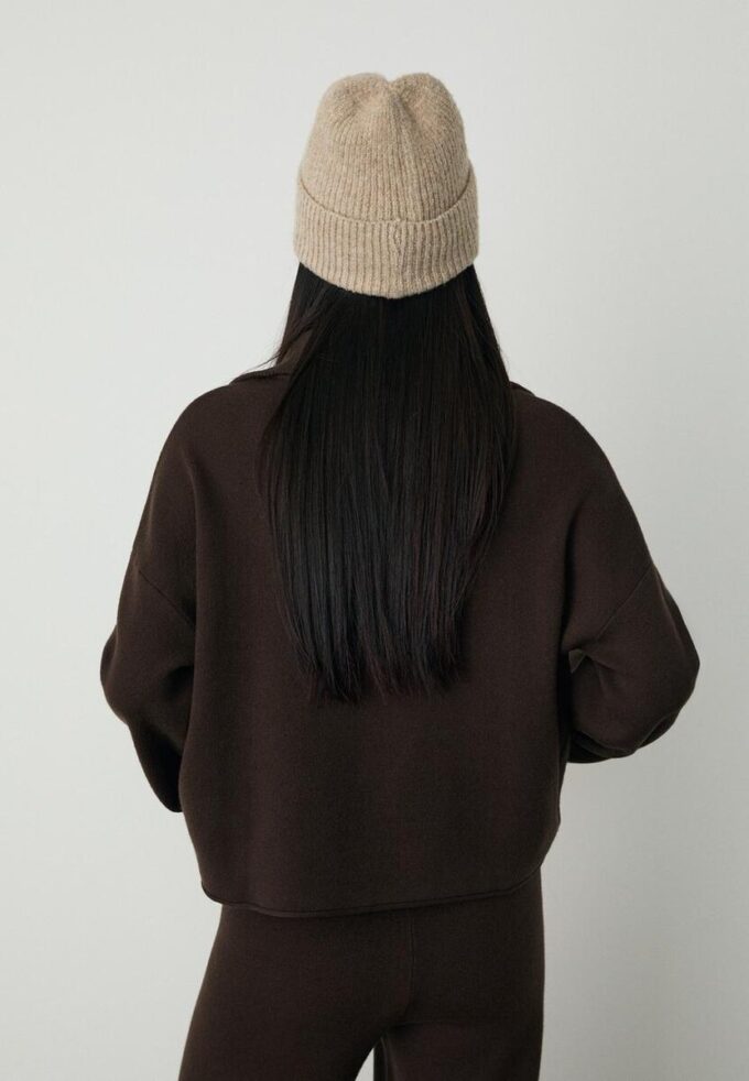 Strickpullover mit Reißverschluss
