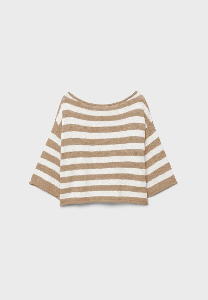 Strickpullover mit U-Boot-Ausschnitt Strickpullover mit U-Boot-Ausschnitt